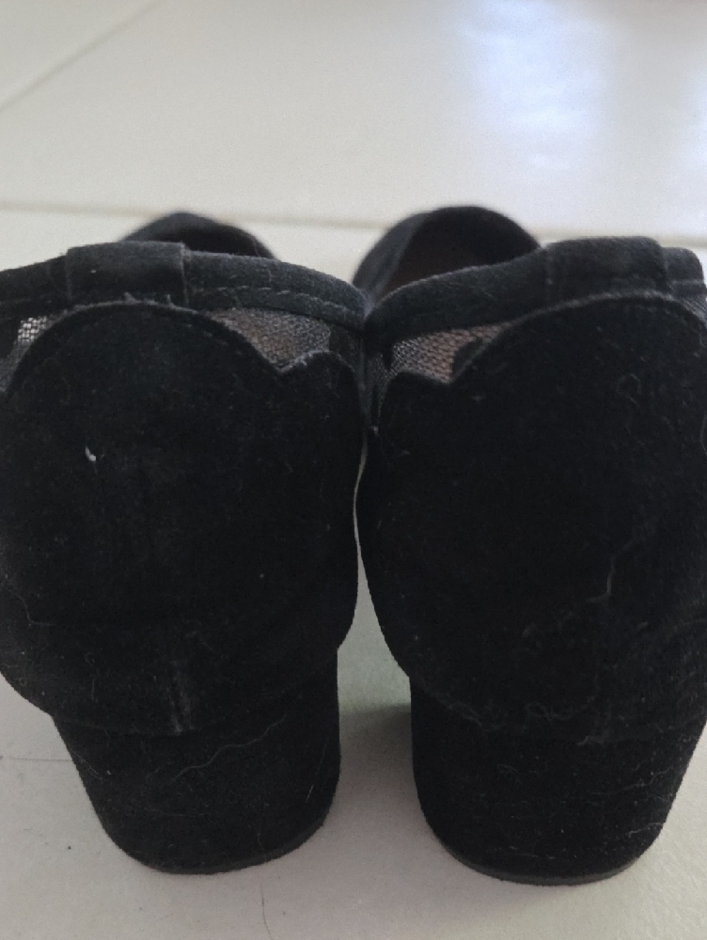 Black Polka Dot Mesh Pointed-Toe Flats - Picture 3 of 4